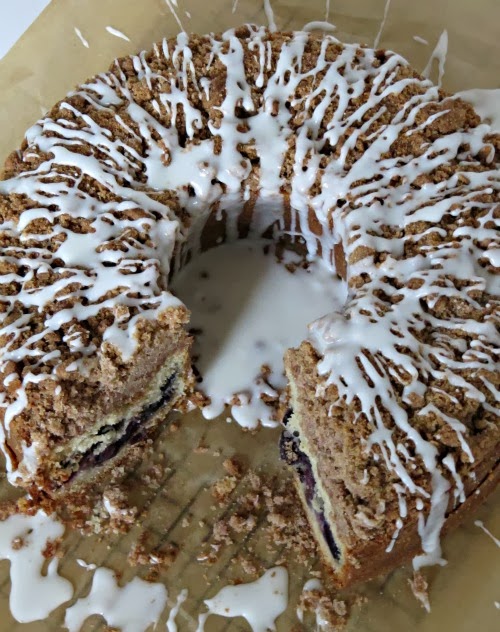 cherry coffeecake with streusel. 