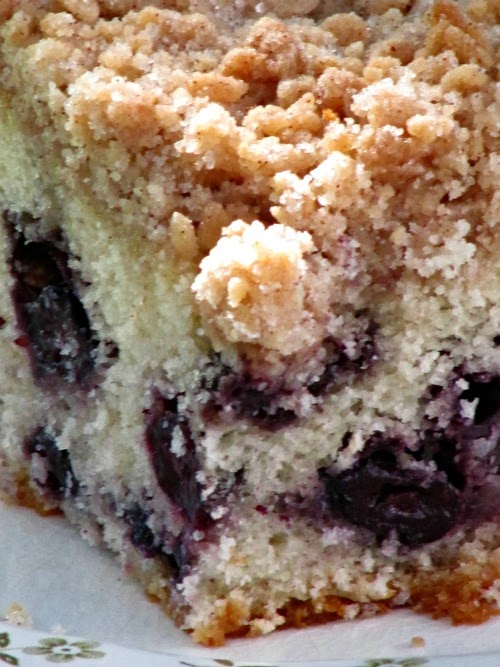 Blueberry Cake sliced. 