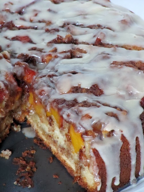 Vanilla Peach coffee cake