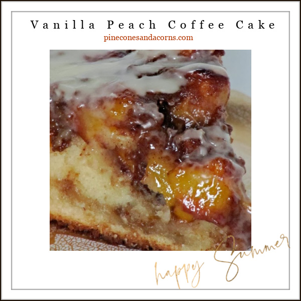 A piece vanilla peach coffee cake. 