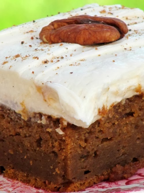 Spiced Pumpkin Bars with Whipped Cream Cheese Frosting