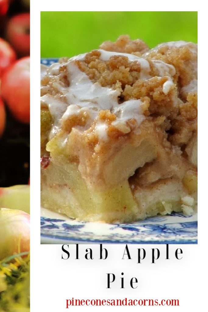 Slab Apple pie with streusel topping.