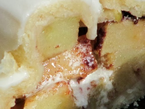 Slab apple pie with double crust.