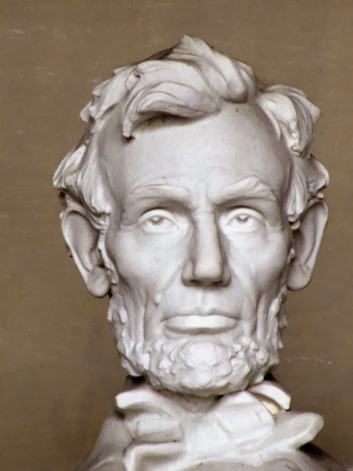 Head of Abraham Lincoln statue. 