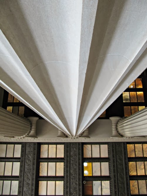 Lookin up at the ceiling. 