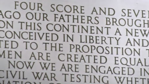 Closeup of Four Score and Severn Years ago. 