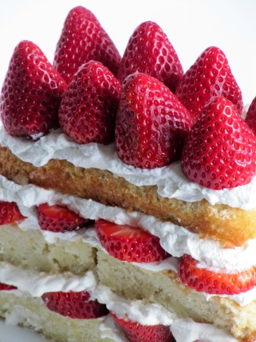 Strawberries and Cream Filled Butter Cake