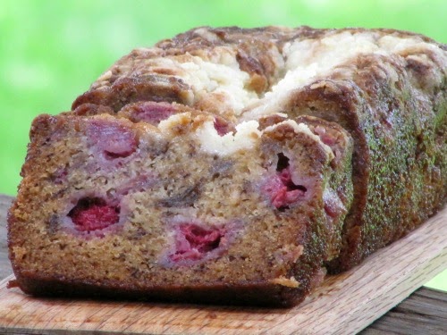 Raspberry Banana Bread with Crumble Topping