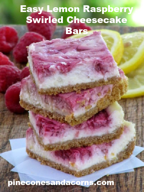 Easy Lemon Raspberry Swirled Cheesecake Bars Recipe