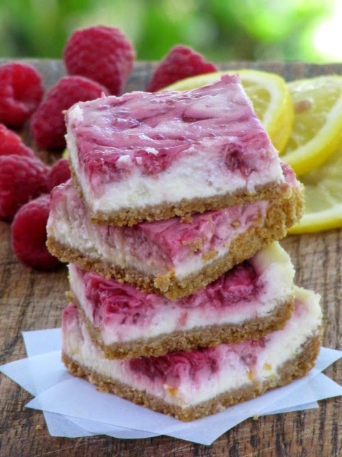 Easy Lemon Raspberry Swirled Cheesecake Bars Recipe