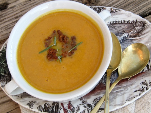 Pumpkin Soup with Chorizo