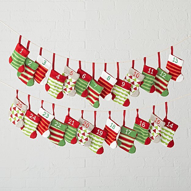 Mini stocking advent calendar