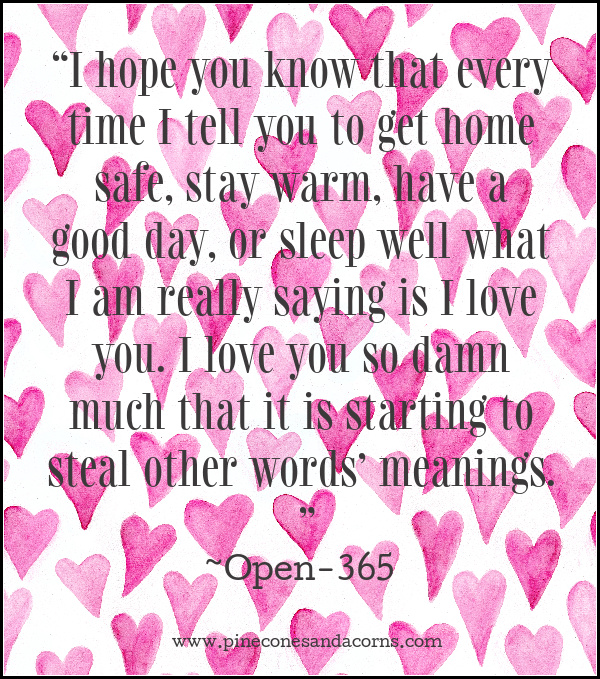 Open-365 love quote on water color heart background