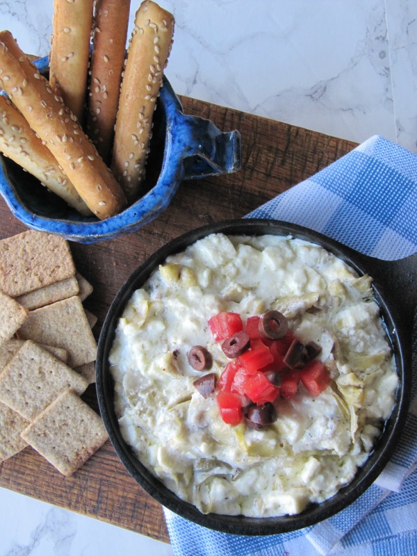 Warm Fire Roasted Artichoke and Feta Cheese Dip