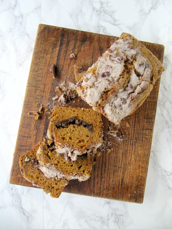 Bourbon Pumpkin Bread with Spice Swirl