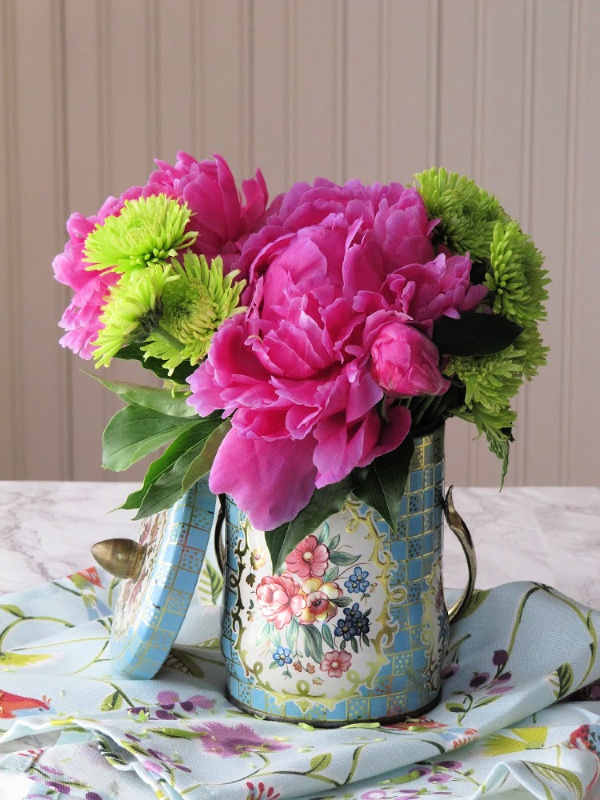 Mother’s Day Flowers in Vintage Containers