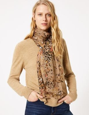 Silk animal print scarf