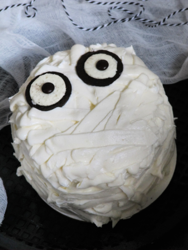 Chocolate Mummy Cake with Buttercream Frosting