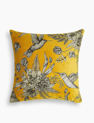 Yellow and Black Toile Pillow
