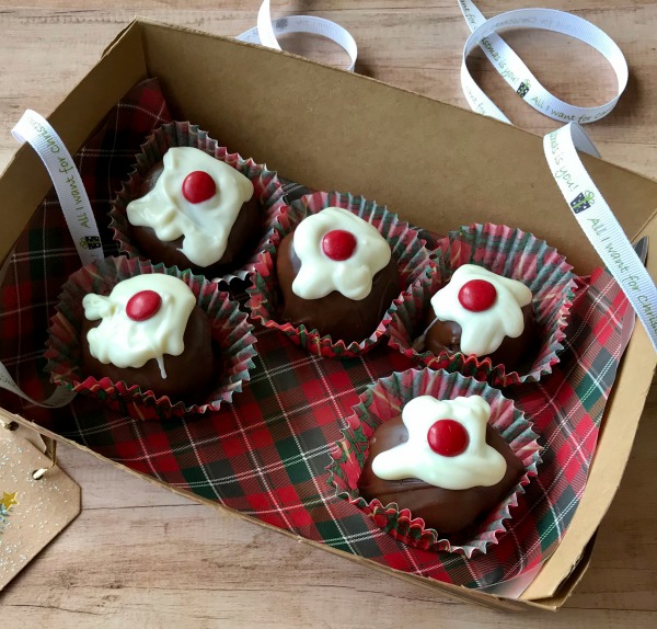 Christmas Pudding Brownie Bites