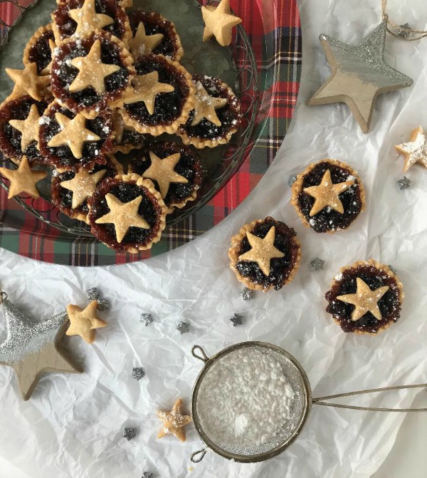 Mince pies-plaid-tray