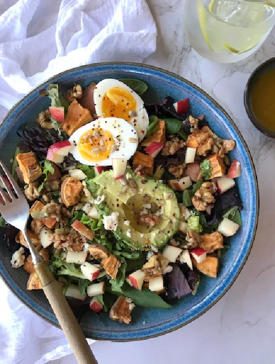 roasted sweet potato spinach salad