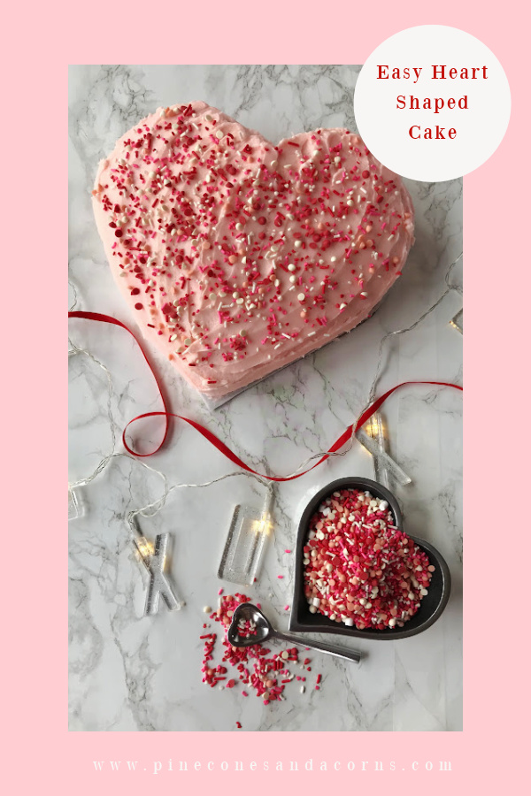 Easy heart shaped Valentine's Day cake pin
