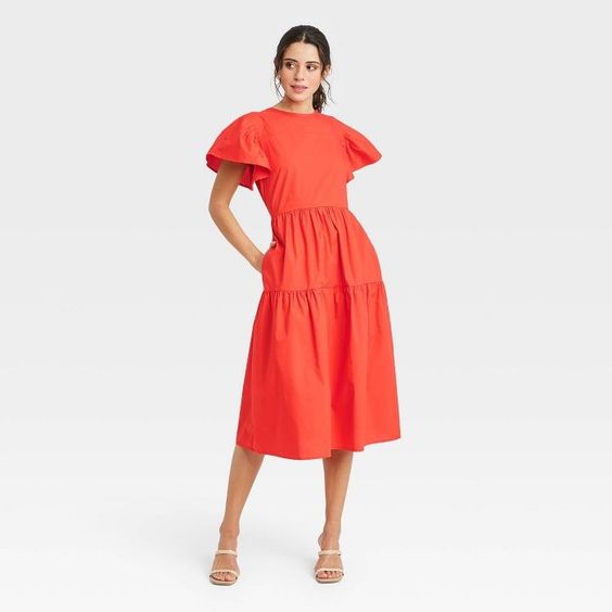 Orange Tiered Dress Target
