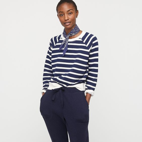 blue and white stripped shirt