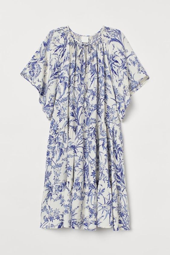 Blue and white dress