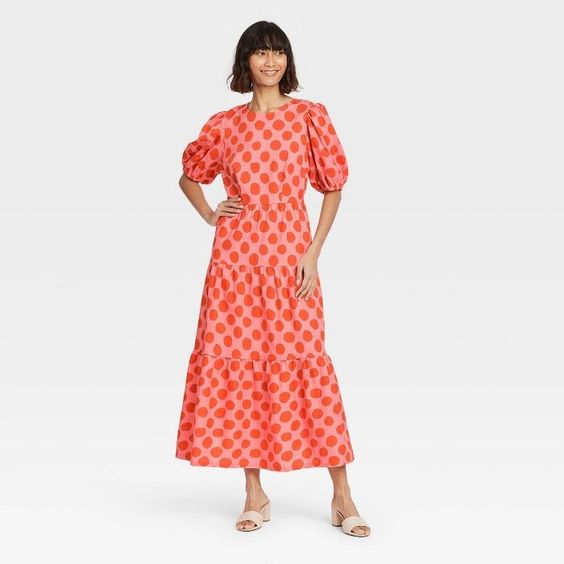 Orange polka dot dress