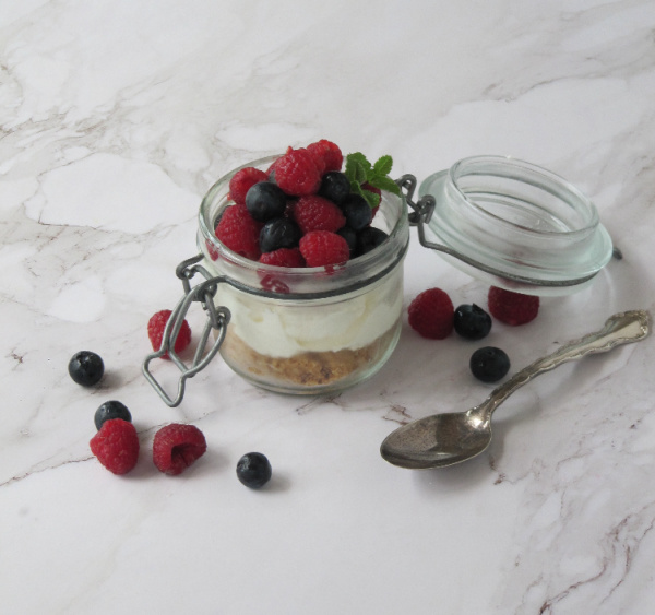 Cheese-cake in a jar.