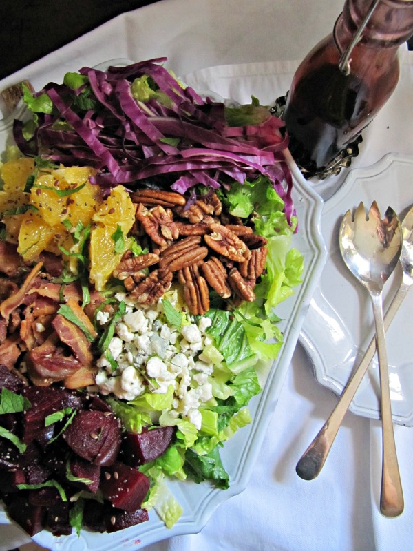 Bacon Beets blue cheese pecan salad