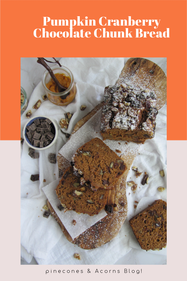 Pumpkin Cranberry Chocolate Chunk Bread