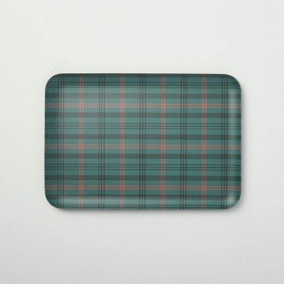 green plaid tray