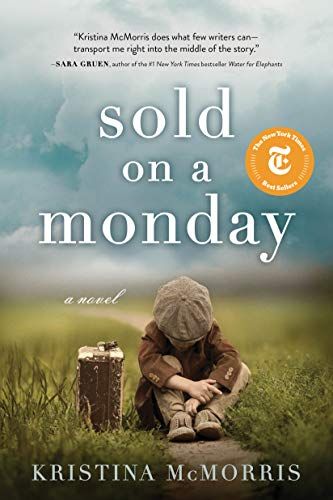 Book cover of Sold on a Monday featuring a small boy sitting on the ground in vintage clothing wearing a flat cap, snd shorts.