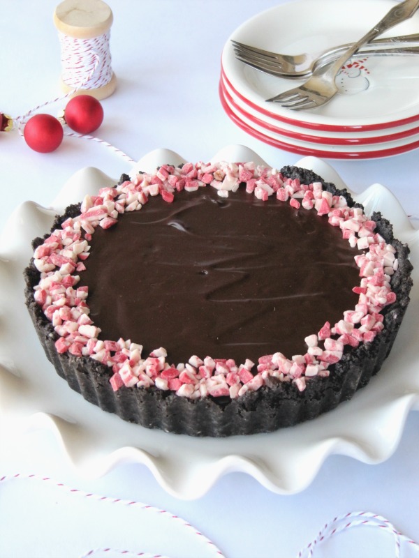 no bake peppermint ganache tart