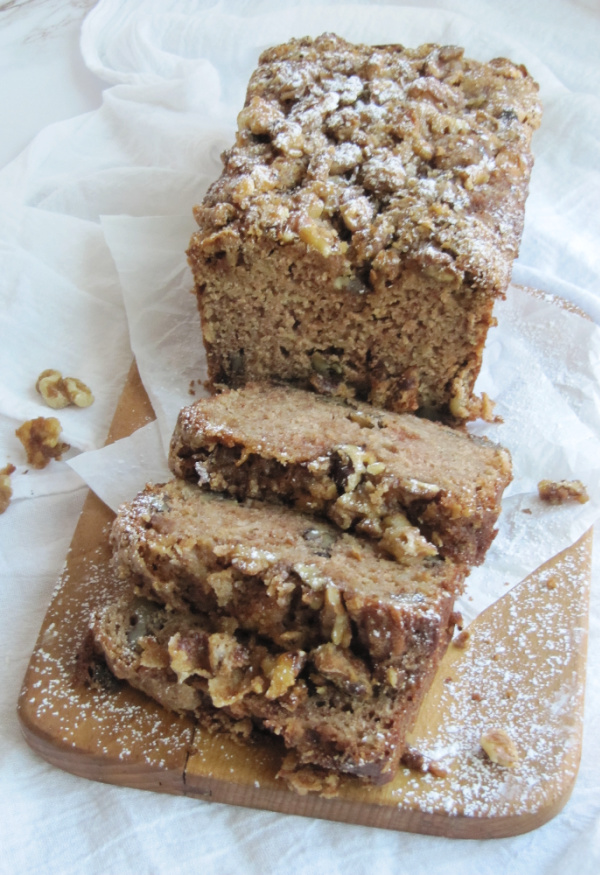 Spiced Apple Bread with Maple Glazed Walnut Topping