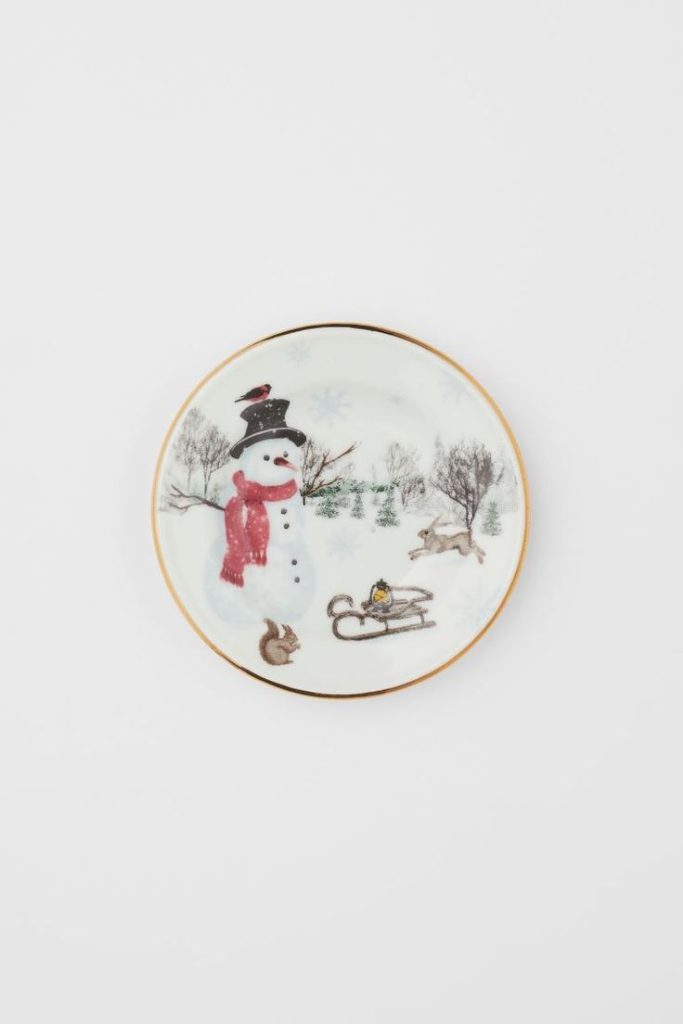 small snowman plate