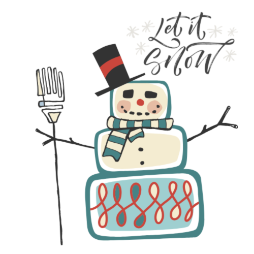 Let is snow in script with a snowman