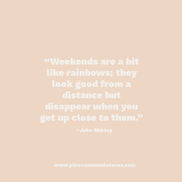 weekends are like rainbows they look good from a distance quote