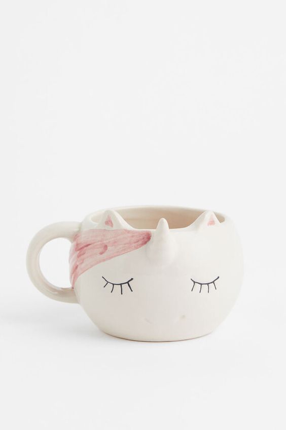 White and pink unicorn mug