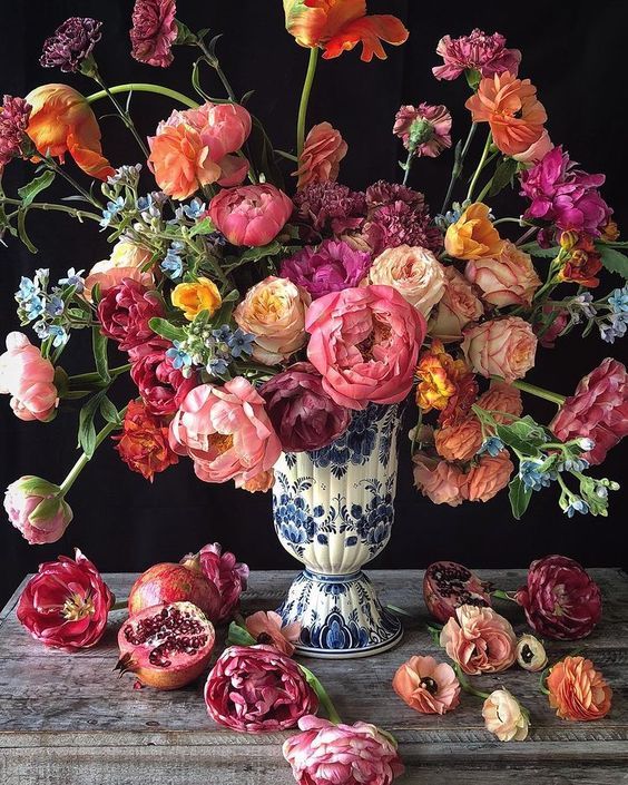 still life colorful flower arrangement
