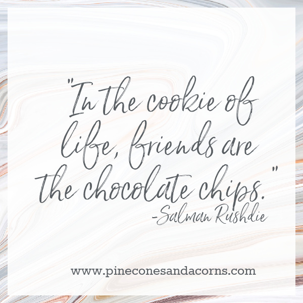 “In the cookie of life, friends are the chocolate chips.”
