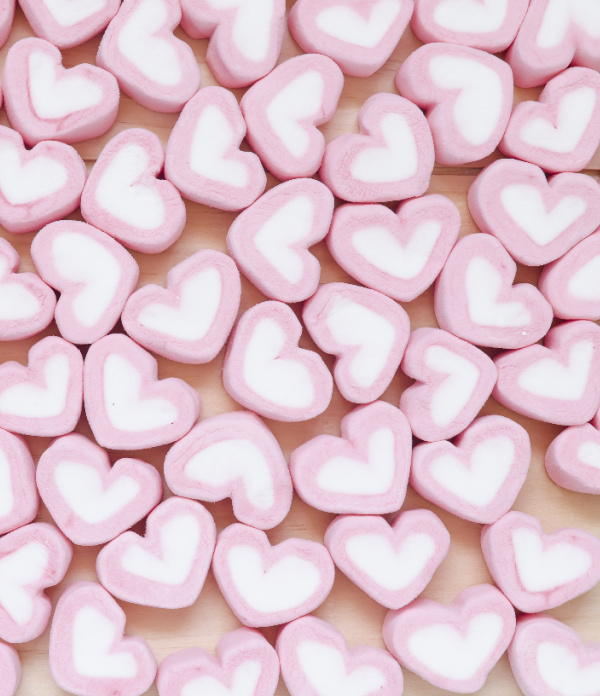 pink heart marshmallows