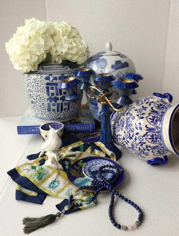 blue and white lapis vintage finds