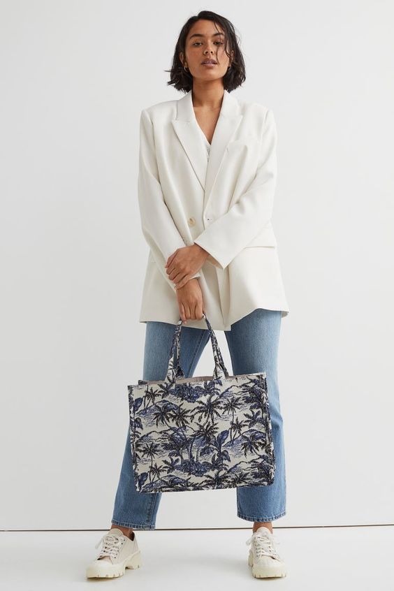 Jacquard-weave Handbag