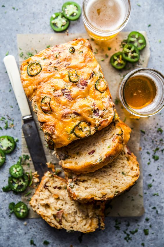 beer cheese bread with jalapeño peppers