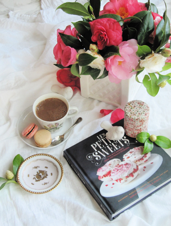Friday favorites flowers petit sweets book hot chocolate
