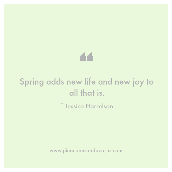 Spring adds new life and new joy to all that is. quote